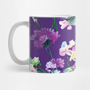 Purple | Pink | White Floral Print Mug